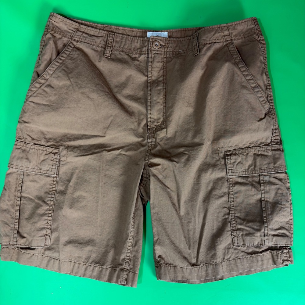 Mutual Weave Cargo Shorts Mens 38 Brown Ripstop Cotton Casual Outdoor Pocketed